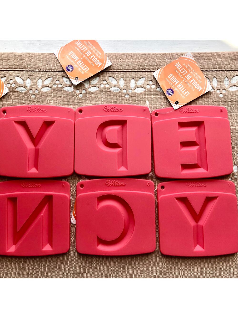 NWT Wilton Silicone "Shape with Fondant" Letter Molds